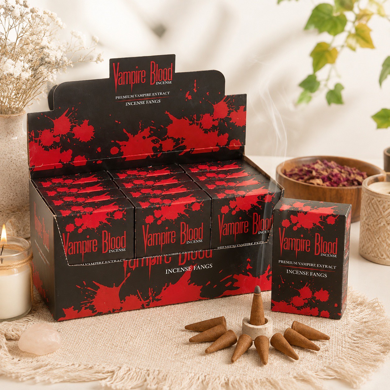 Vampire Blood Incense Cones– 12 Pack Bulk Set