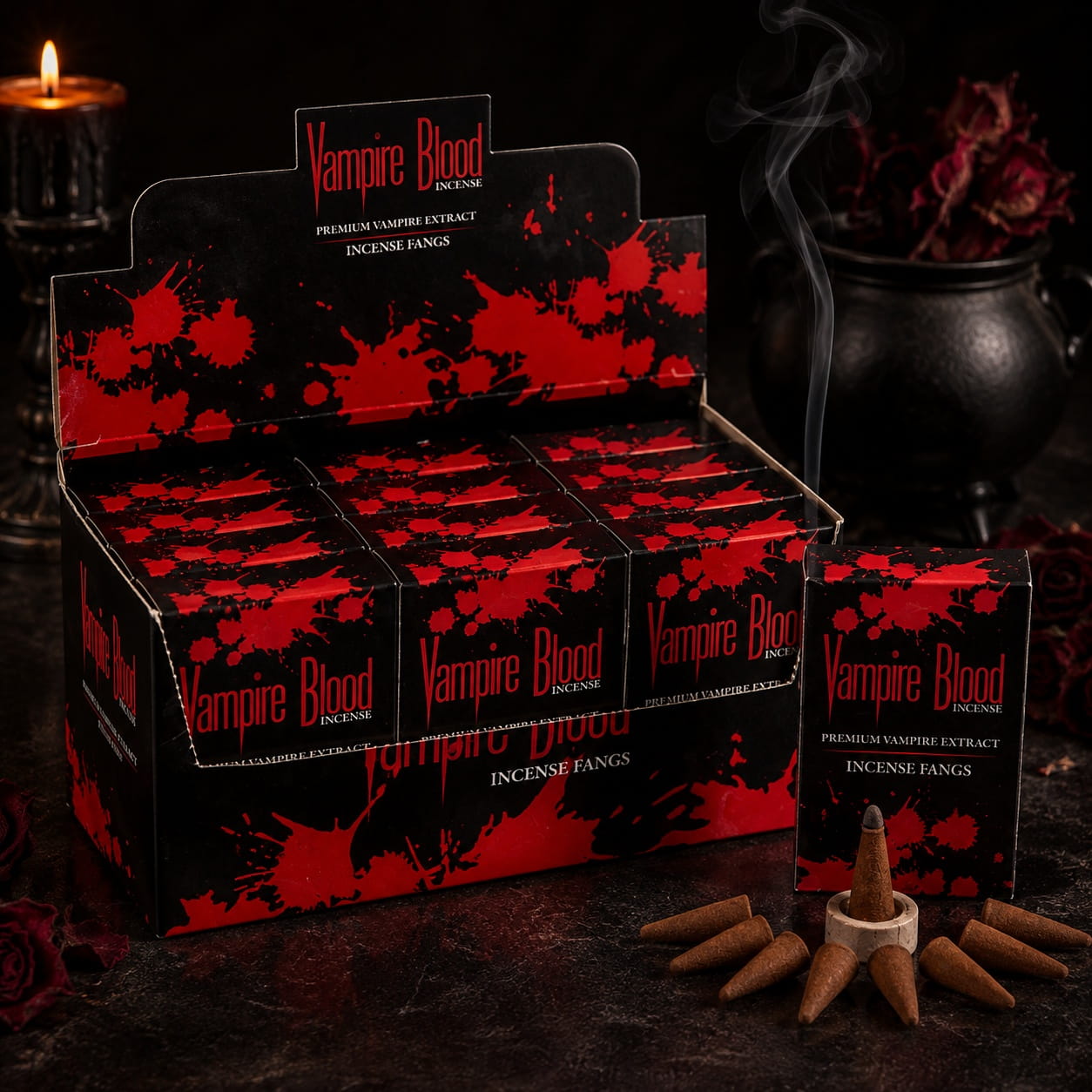 Vampire Blood Incense Cones– 12 Pack Bulk Set