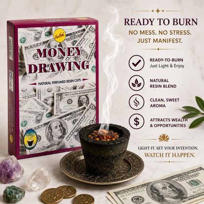 Money Drawing Resin Incense Cups – For Manifestation Ritual