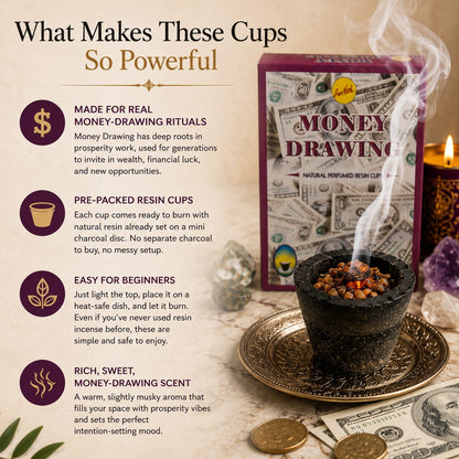 Money Drawing Resin Incense Cups – For Manifestation Ritual