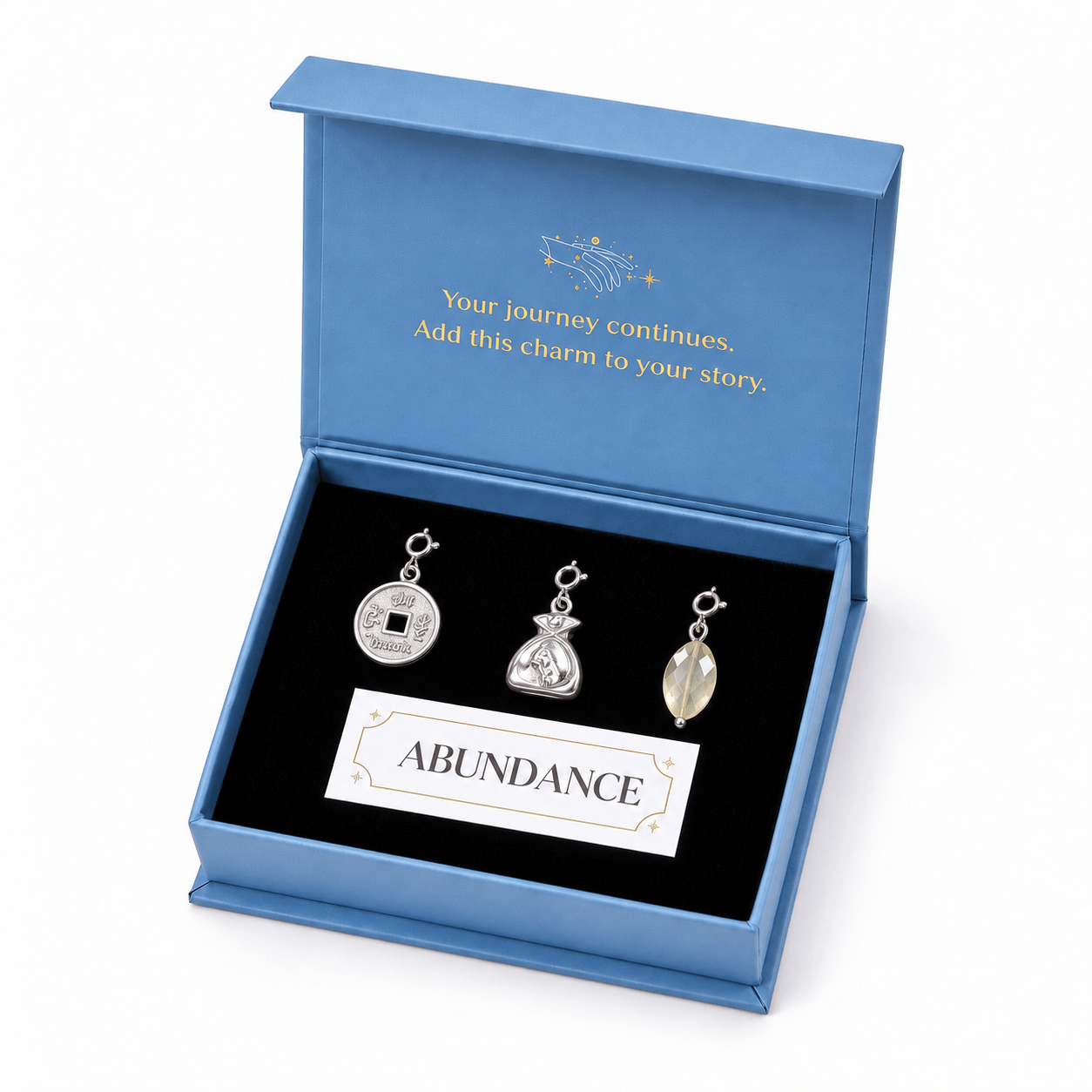 Abundance Charm Set – Citrine & Prosperity Symbols