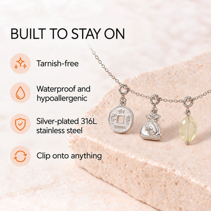 Abundance Charm Set – Citrine & Prosperity Symbols