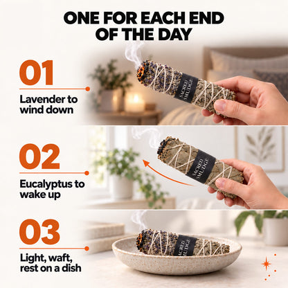 Natural Sage Bundles Set – Botanical Smudge Sticks Pack
