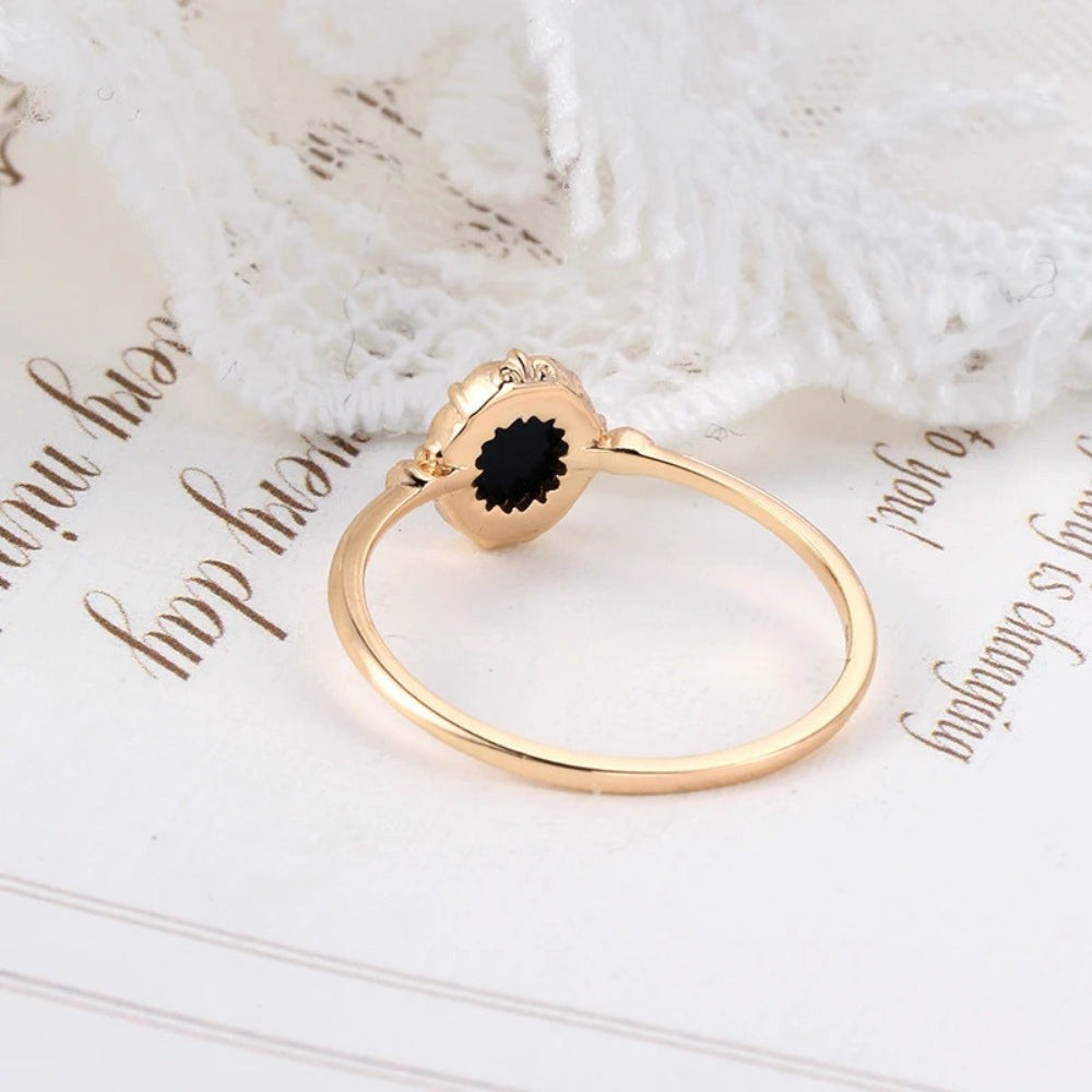 Vintage Black Agate Ring