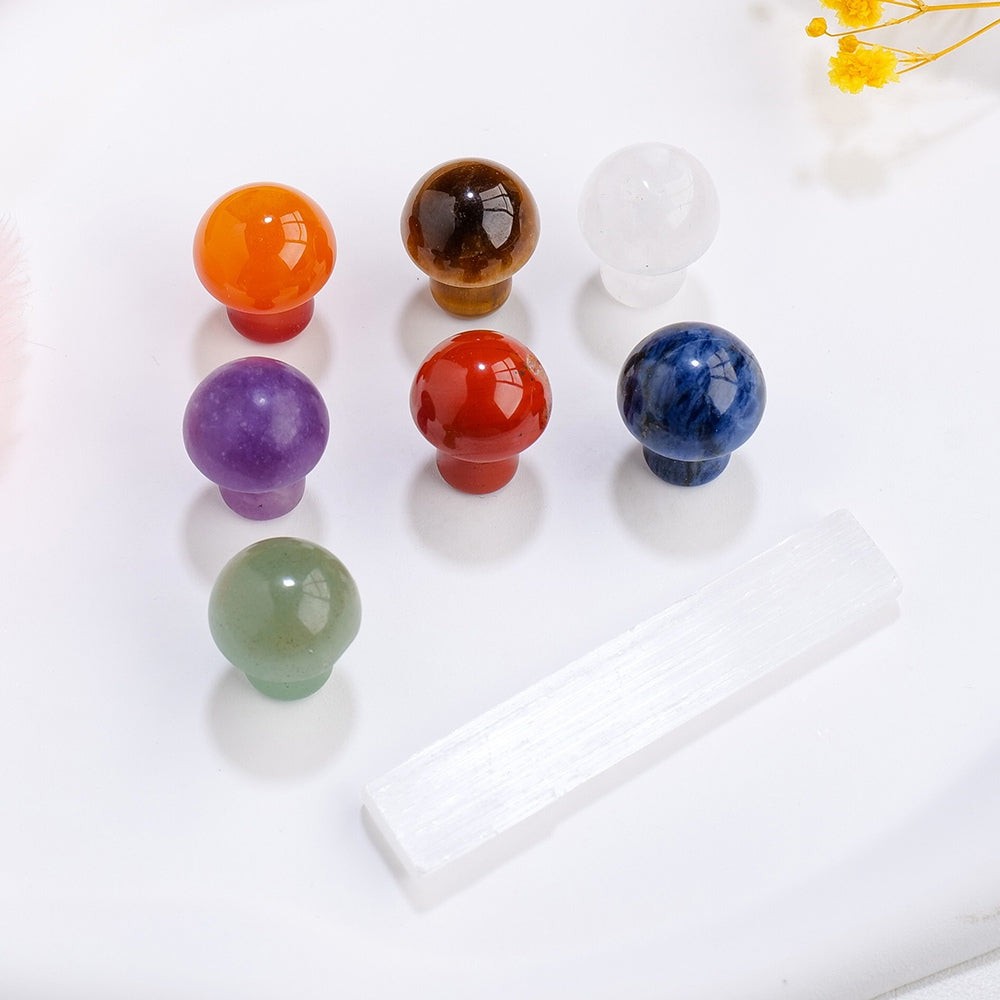 Chakra Crystal Mushrooms Set