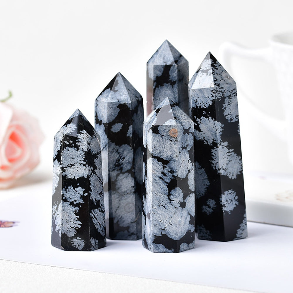 Natural Snowflake Obsidian Crystal Point