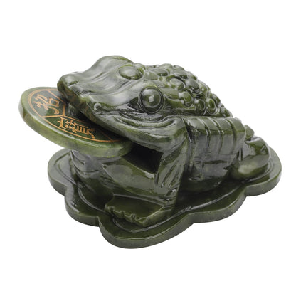 Hand Carved Feng Shui Wealth Money Toad Frog Serpentine