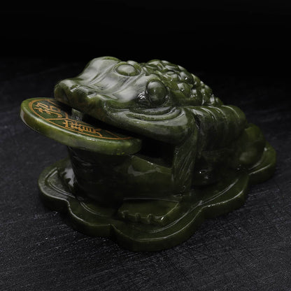 Hand Carved Feng Shui Wealth Money Toad Frog Serpentine