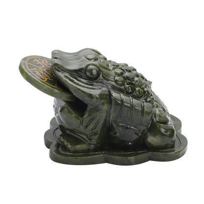 Hand Carved Feng Shui Wealth Money Toad Frog Serpentine