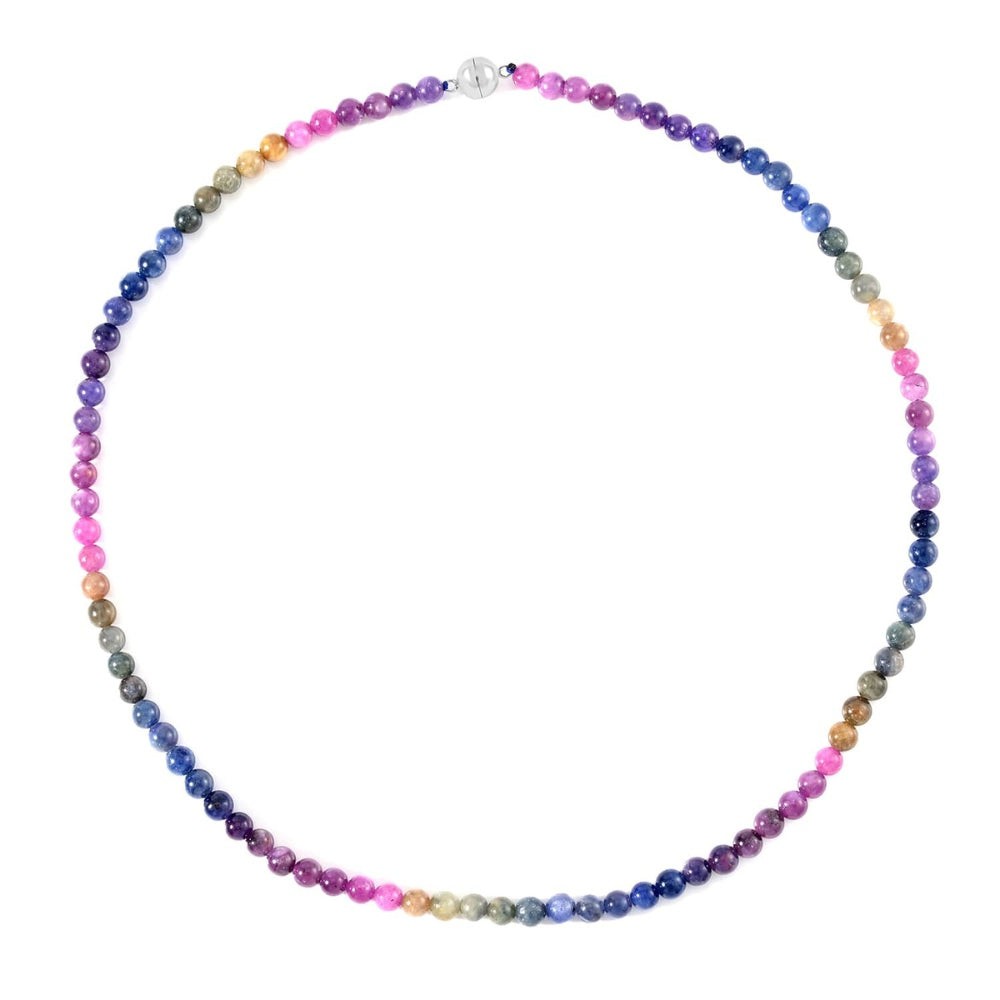 Sapphire and African Ruby (FF) Beaded Necklace