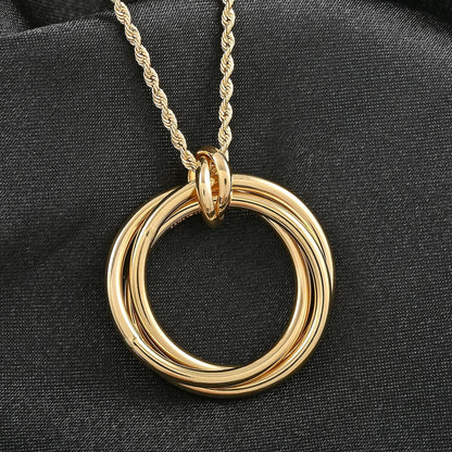 10K Yellow Gold Triple Circle Necklace – The Art of Timeless Connection