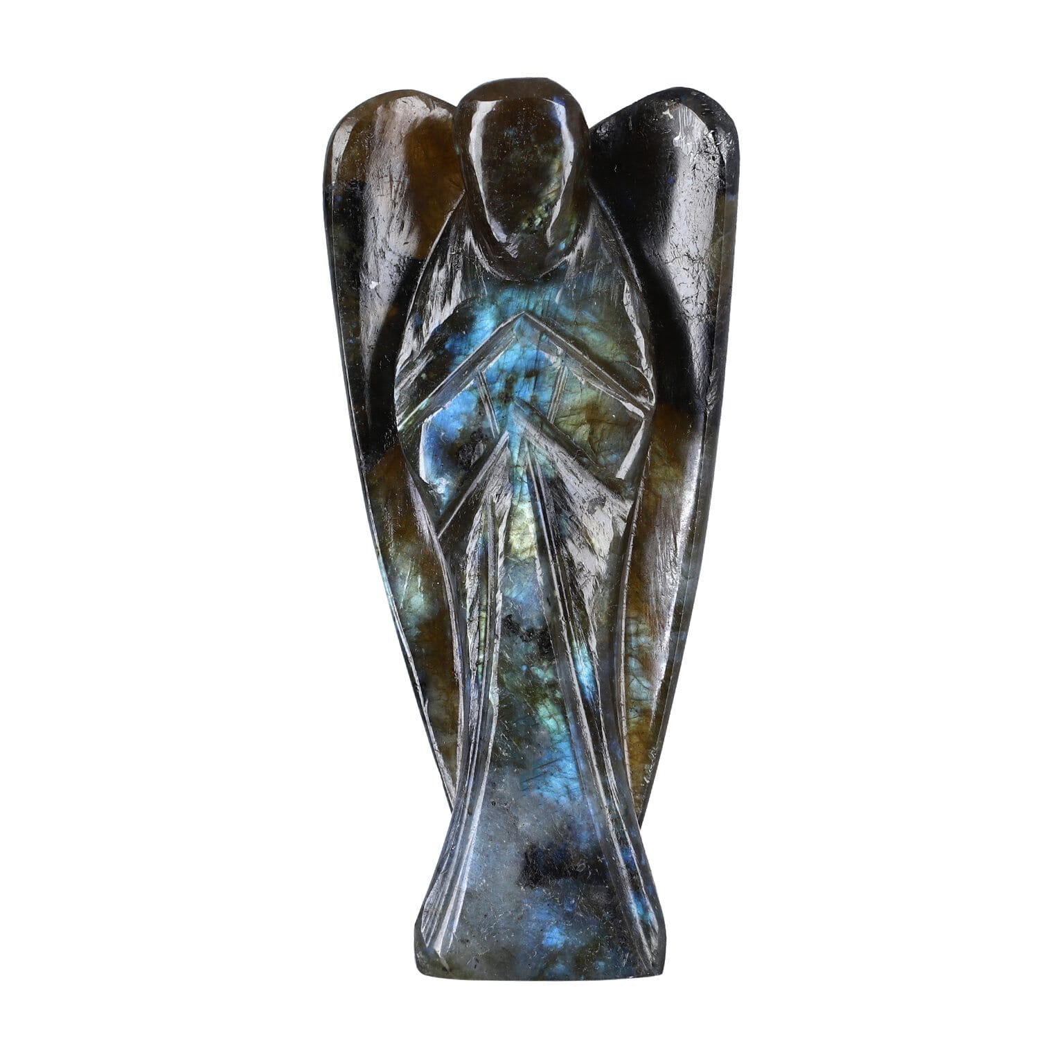 Hand Carved Labradorite Angel – For Aura Protection