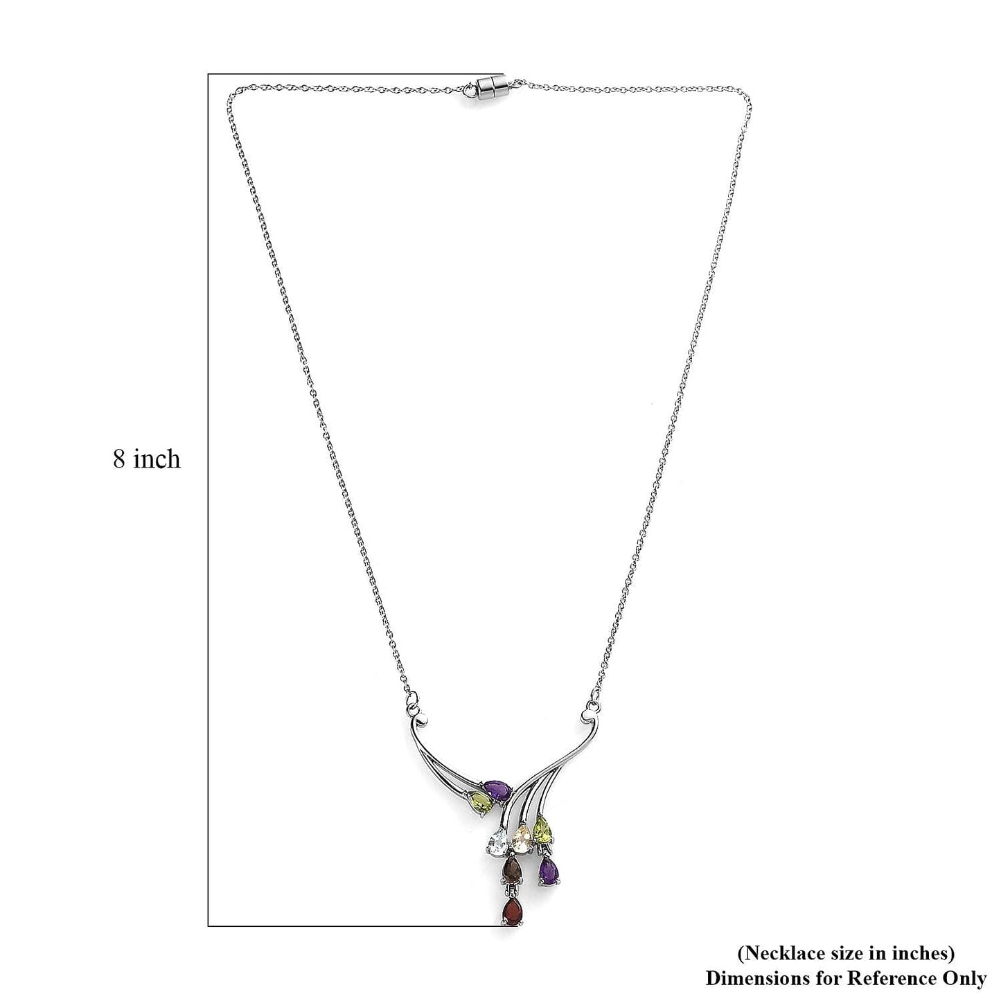 Multi Gemstone Necklace – Waterproof Tarnish-Free Stainless Steel Jewelry