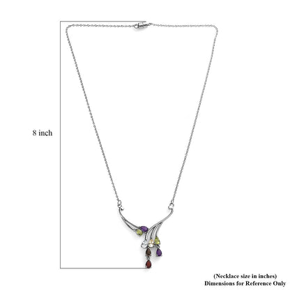 Multi Gemstone Necklace – Waterproof Tarnish-Free Stainless Steel Jewelry