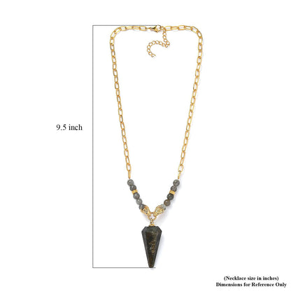 Labradorite & Black Spinel Dragon Necklace — Mystical Power & Style