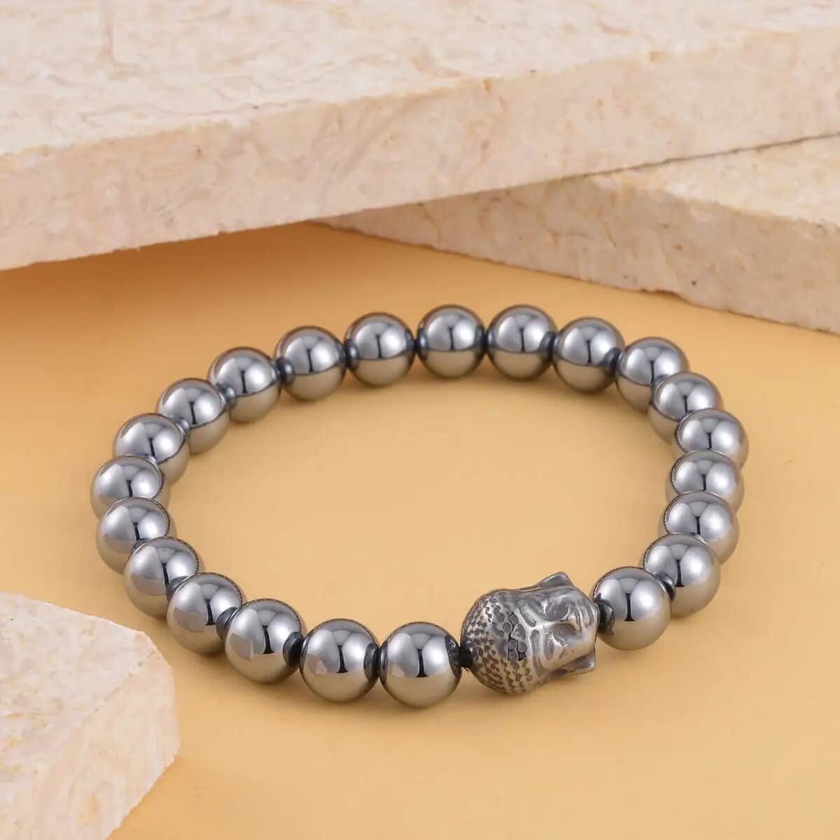 Terahertz Buddha Charm Beaded Bracelet