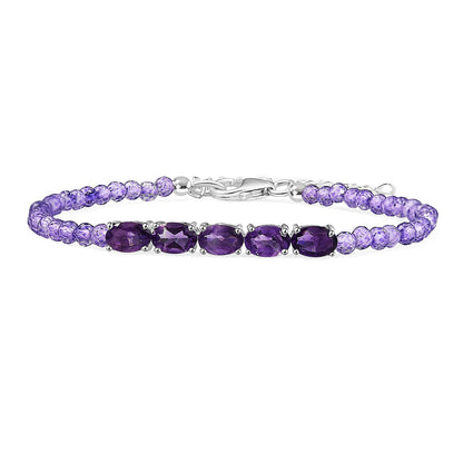 African Amethyst Beaded Bracelet — Radiant Elegance & Spiritual Harmony