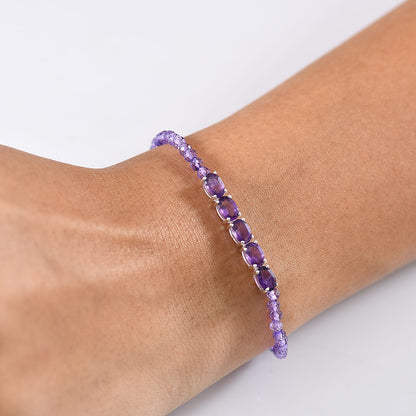 African Amethyst Beaded Bracelet — Radiant Elegance & Spiritual Harmony