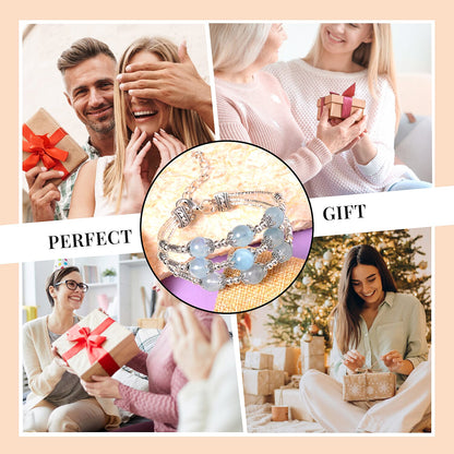 Mangoro Aquamarine 3-Row Station Bracelet — The Essence of Timeless Elegance