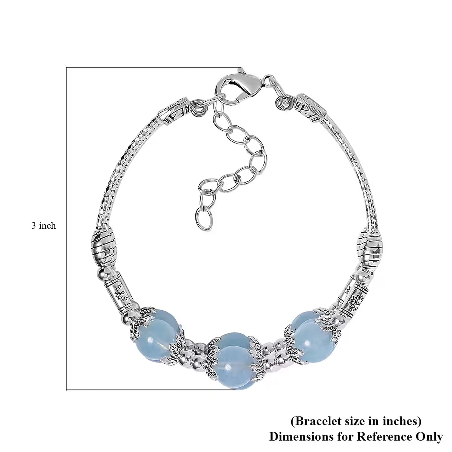 Mangoro Aquamarine 3-Row Station Bracelet — The Essence of Timeless Elegance