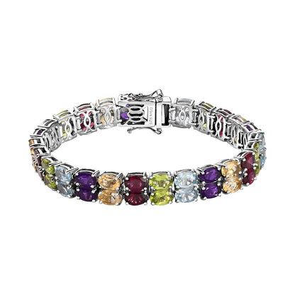 Multi Gemstone Bracelet in Platinum