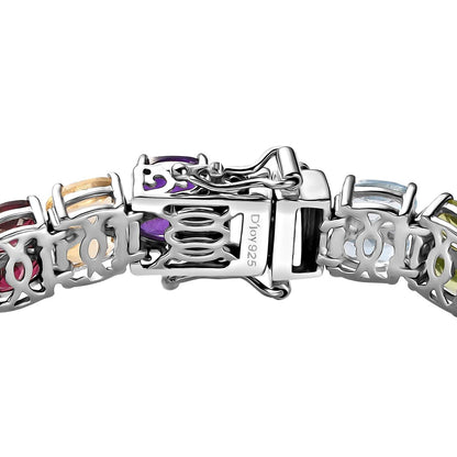 Multi Gemstone Bracelet in Platinum