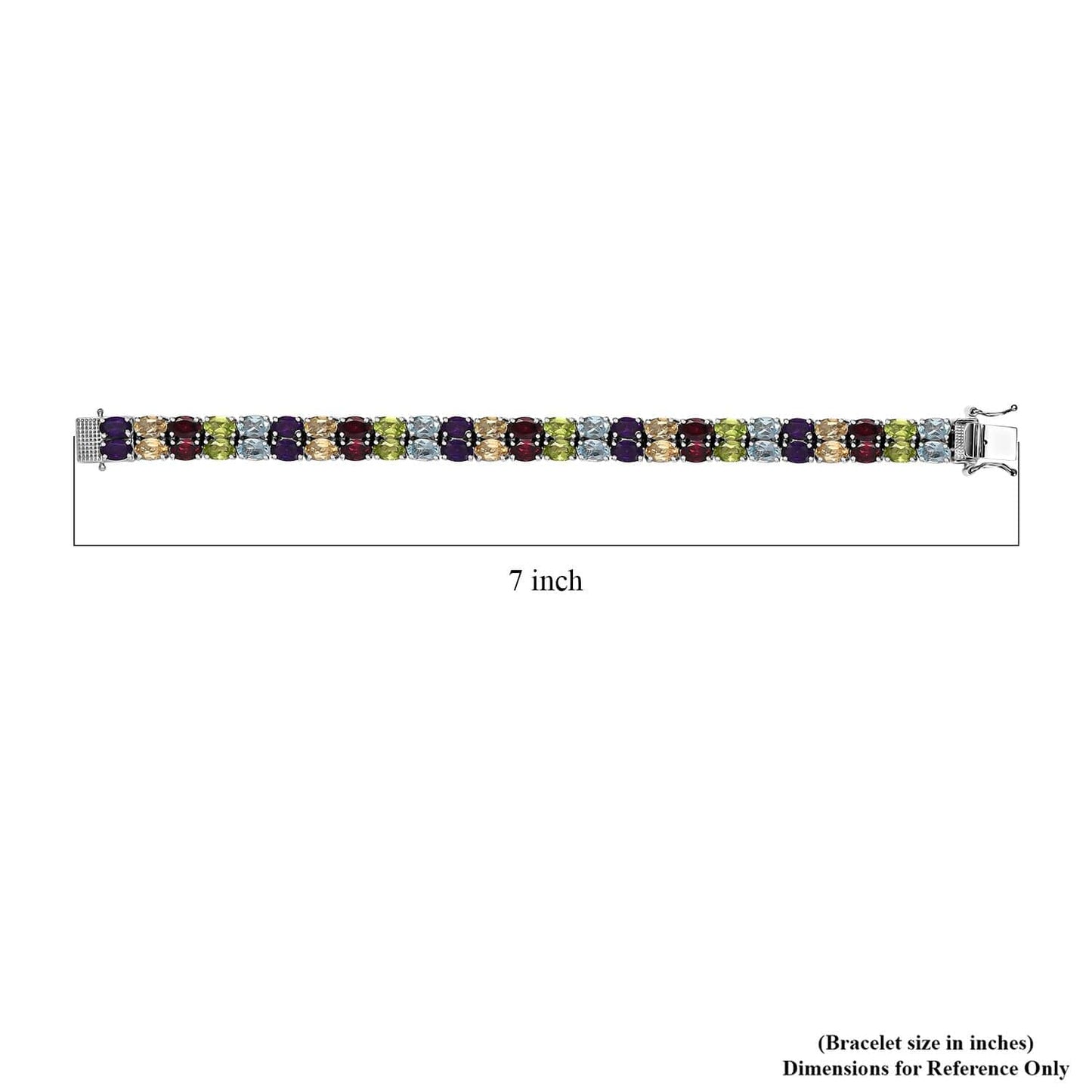 Multi Gemstone Bracelet Made in Platinum over Sterling Silver