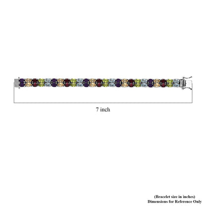 Multi Gemstone Bracelet Made in Platinum over Sterling Silver