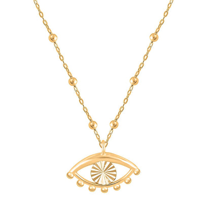 10K Yellow Gold Evil Eye Beaded Necklace – A Modern Amulet of Protection