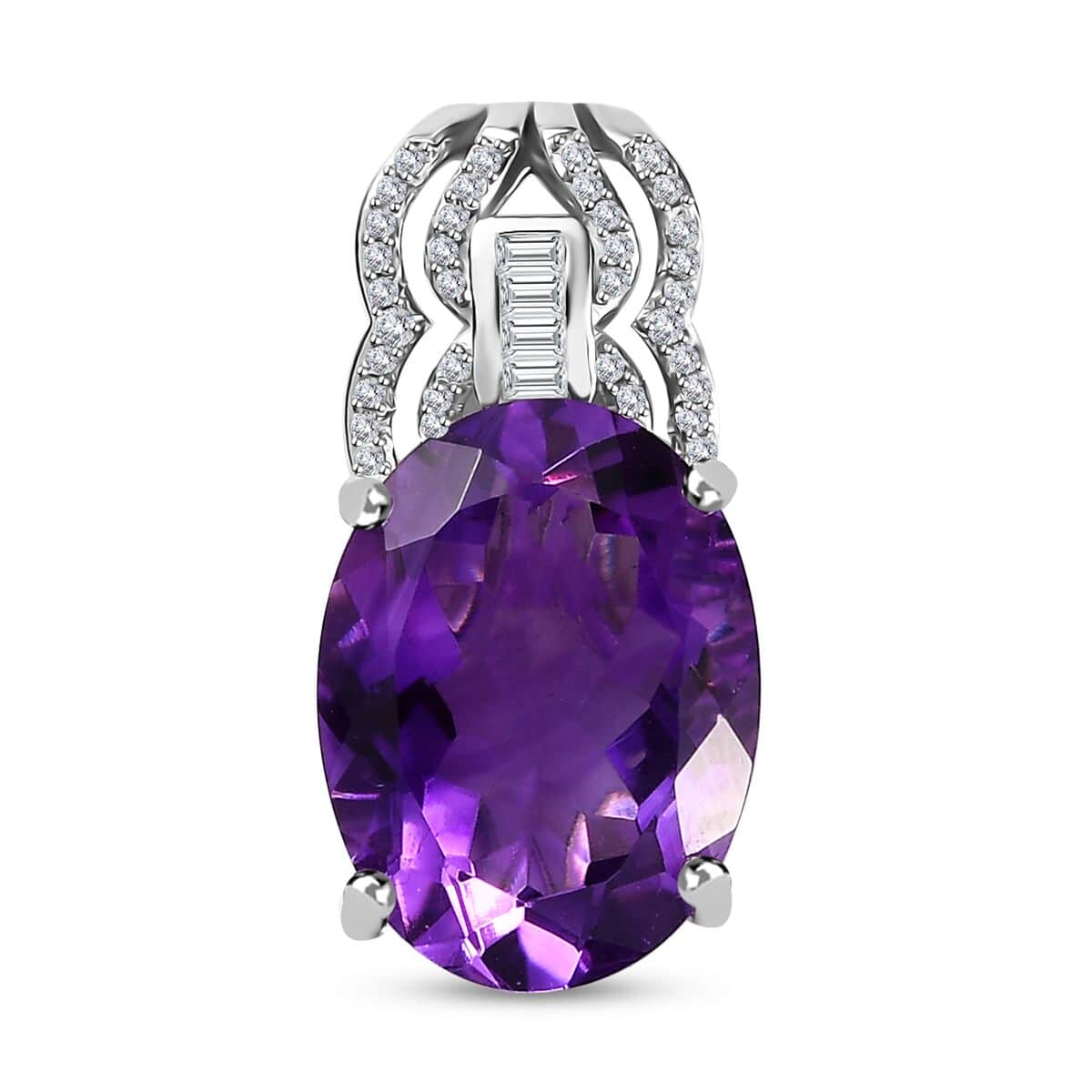 Amethyst and White Zircon Pendant