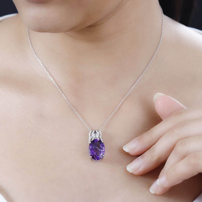 Amethyst and White Zircon Pendant