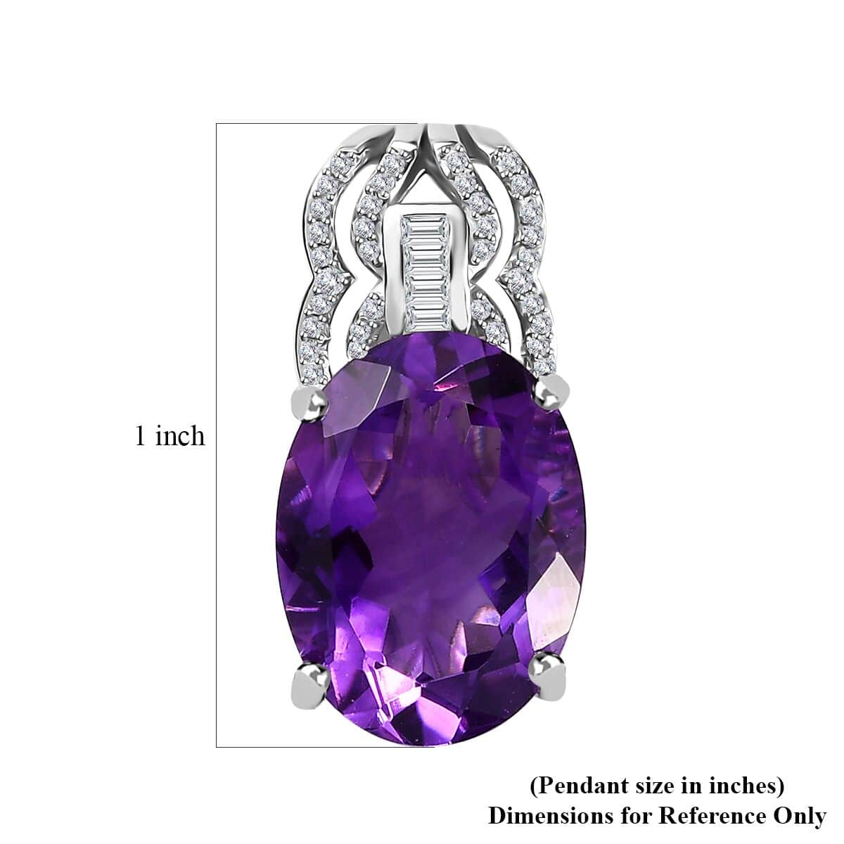 Amethyst and White Zircon Pendant