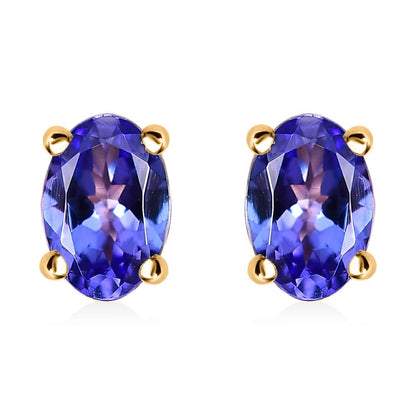 Yellow Gold Tanzanite Earrings