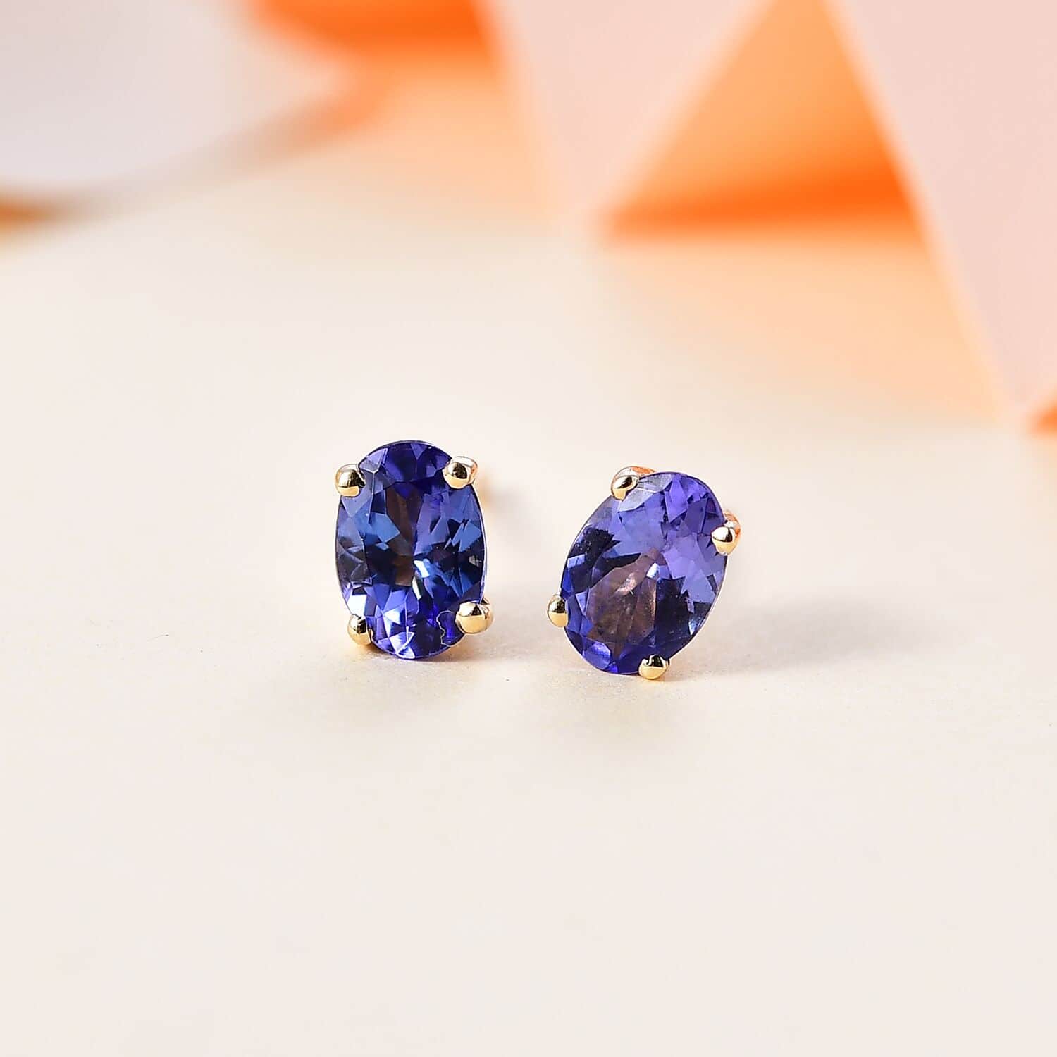 10k Yellow Gold Premium Tanzanite Earrings