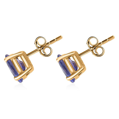 Yellow Gold Tanzanite Earrings