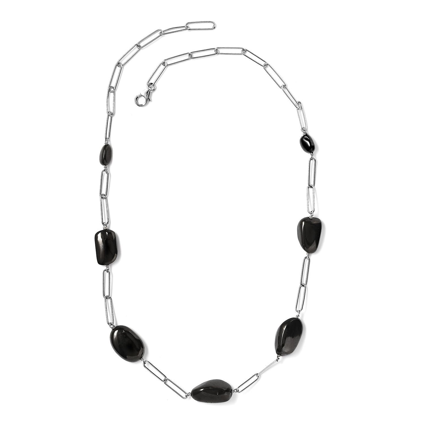 Paper Clip Chain Necklace with Elite Shungite Stones