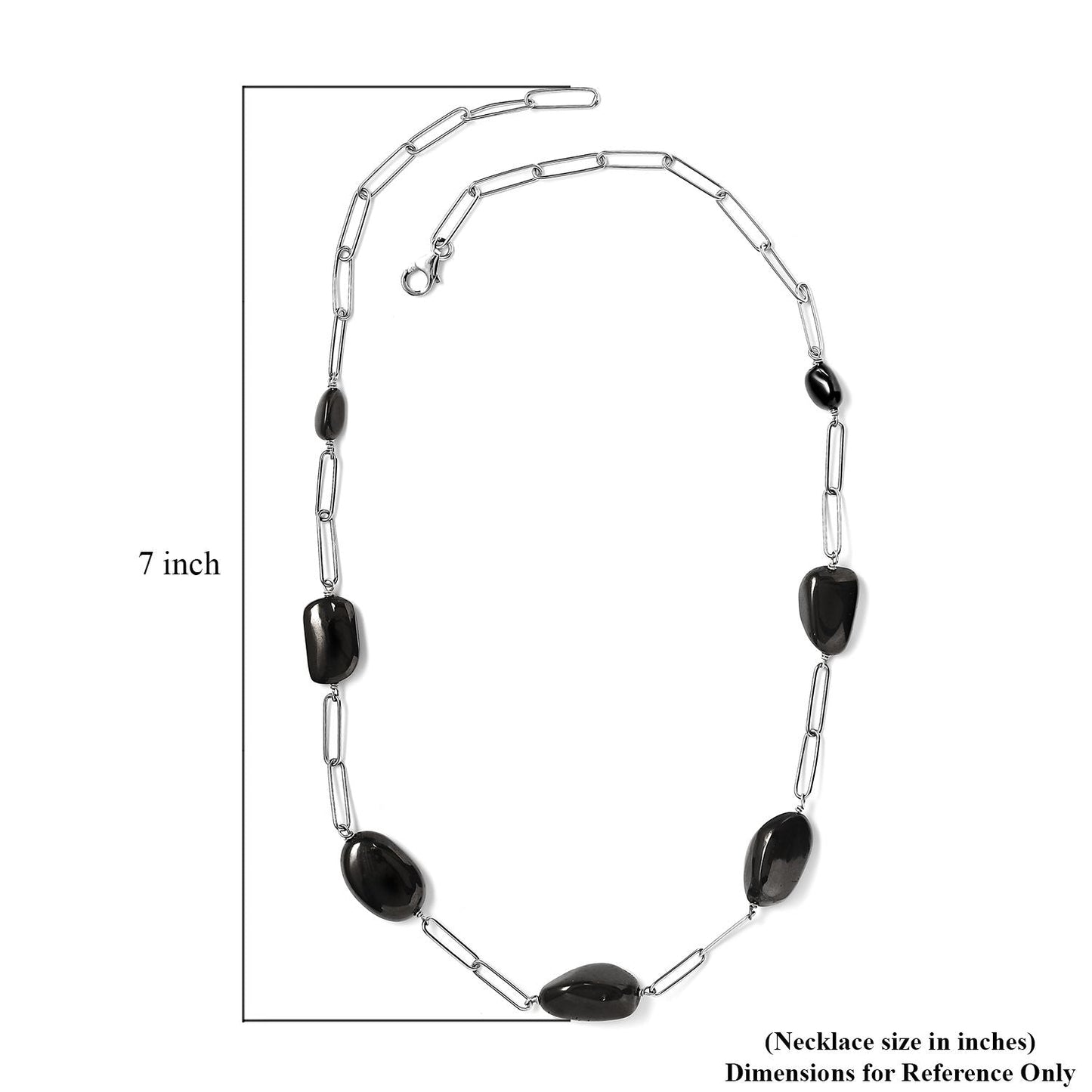 Paper Clip Chain Necklace with Elite Shungite Stones