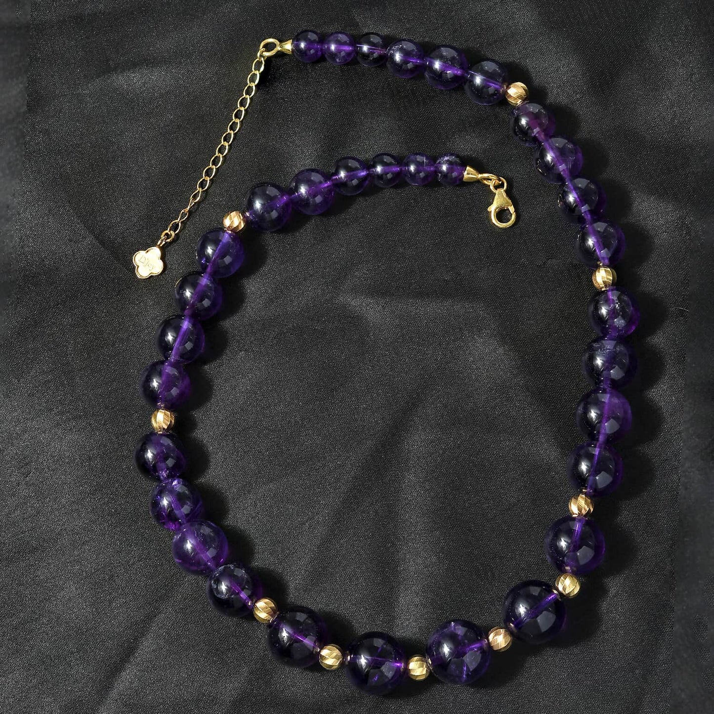 African Amethyst Beaded Necklace 18-20