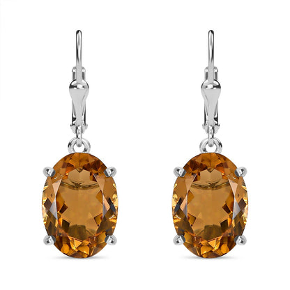 Leverback Citrine Earrings