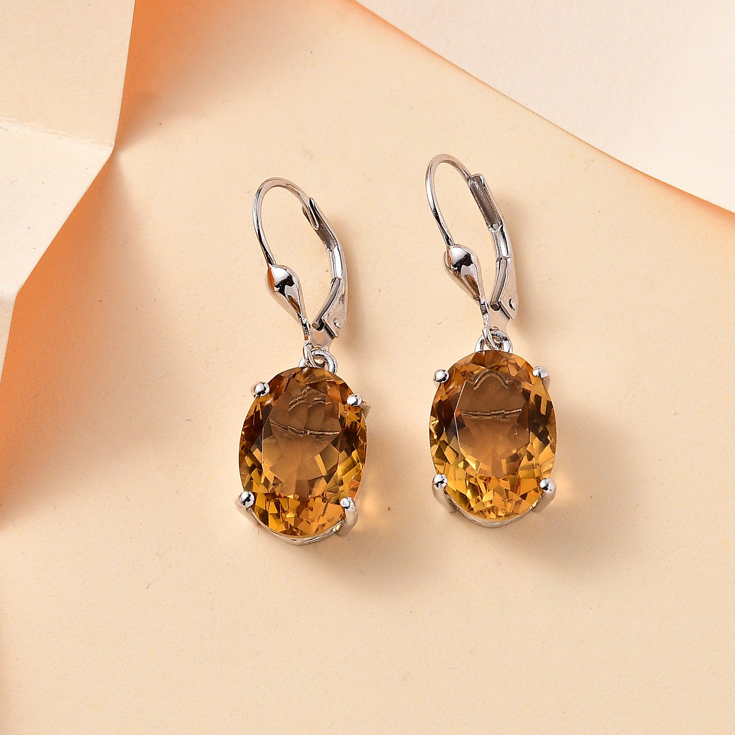 Leverback Citrine Earrings