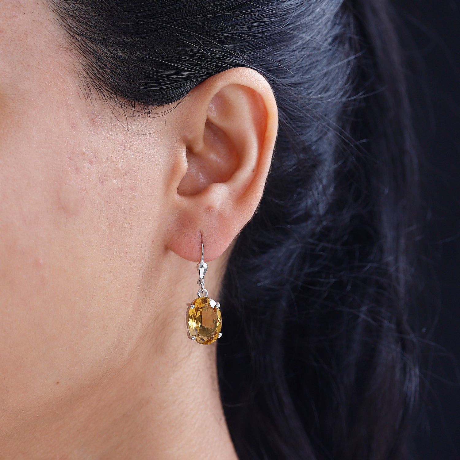 Leverback Citrine Earrings