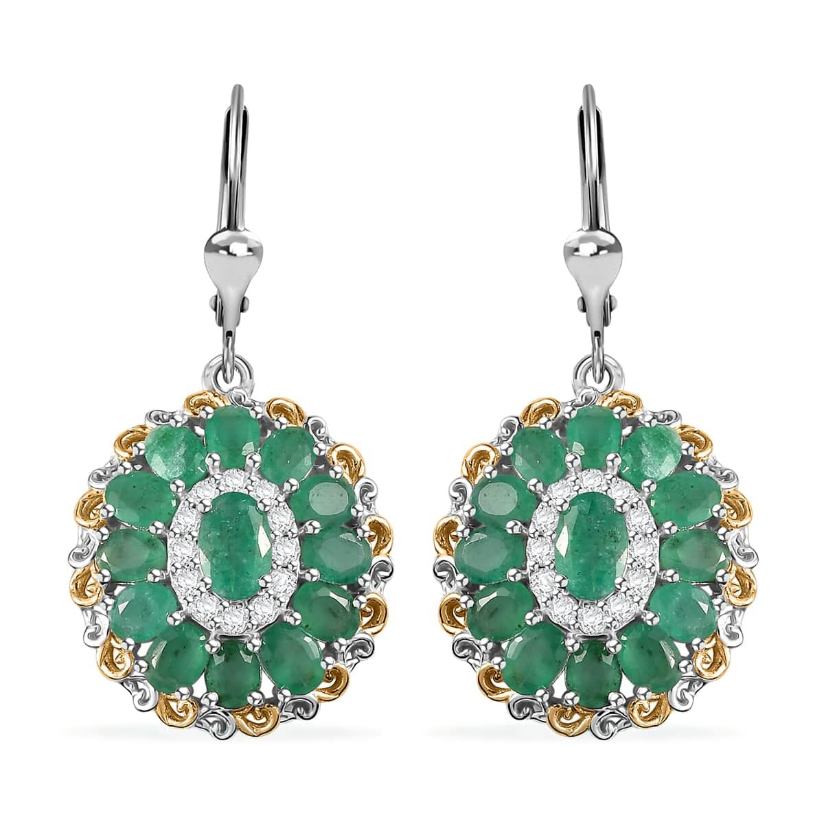 Emerald Floral Earrings