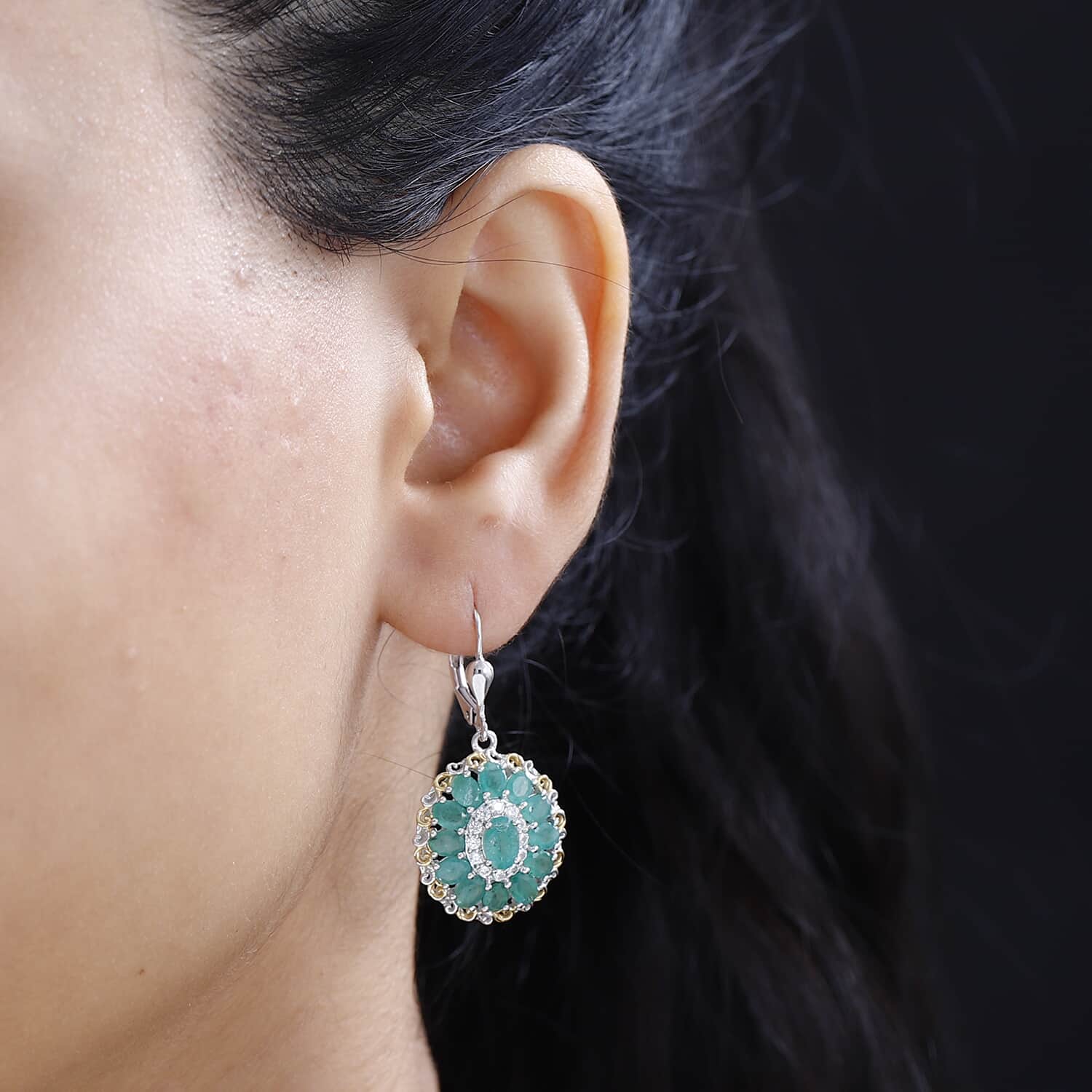 Emerald Floral Earrings