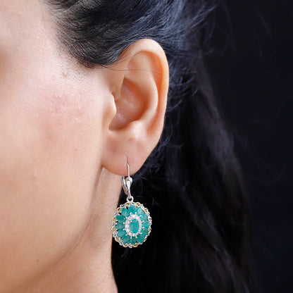 Emerald Floral Earrings