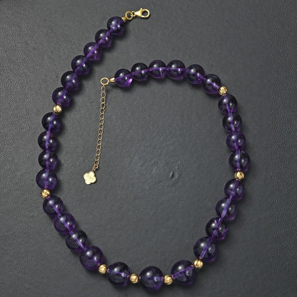 African Amethyst Beaded Necklace – Change & Moving On