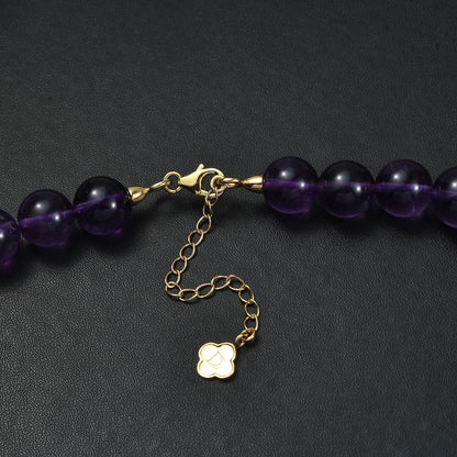African Amethyst Beaded Necklace – Change & Moving On