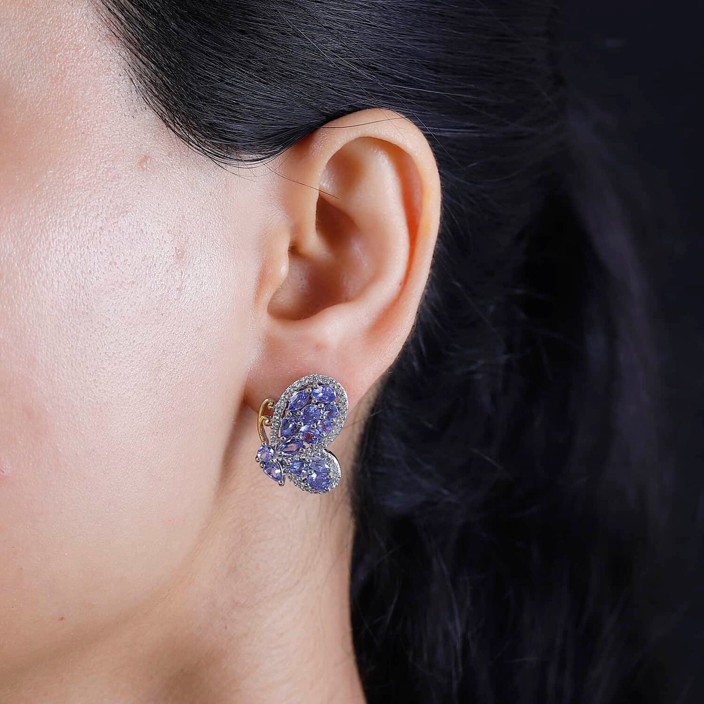 Tanzanite Butterfly Earrings