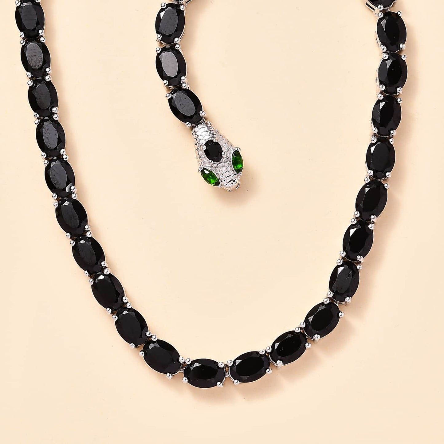 Black Spinel and Chrome Diopside Necklace