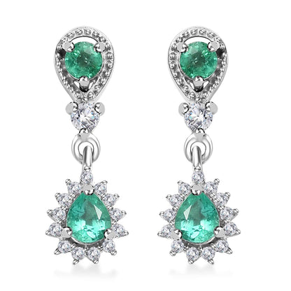 Emerald Rain Drop Earrings