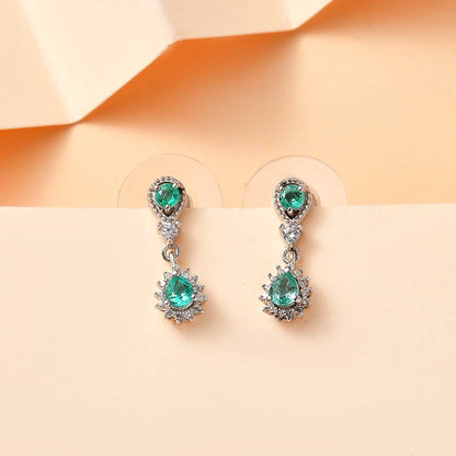 Emerald Rain Drop Earrings